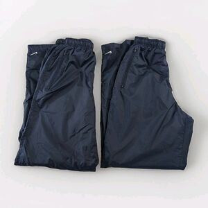 2 Nike Windbreaker Pants Women’s S Blue Nylon Lined Zip Legs Pockets Athleisure